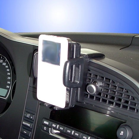 KUDA Handyhalterung passend für Saab 9-3 ab 08/06 - Telefonkonsole für Smartphones, Handy, Navi und mehr - Kunstlederkonsole, schwarz, 298105