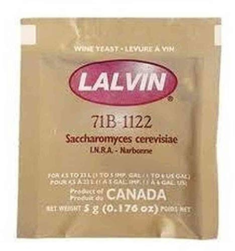 Lalvin 71B-1122 Nouveau Style Wine Yeast 5g Sachet Homebrew Wine Making 4.5L-23L