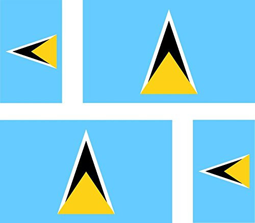 Akachafactory 4 x selbstklebend Sticker Auto Moto Koffer Laptop Flagge Heilige Lucie Luc