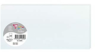 Clairefontaine 1539C Packung mit 25 Karten Pollen in Format DL, 210g 106 x 213mm, Blau