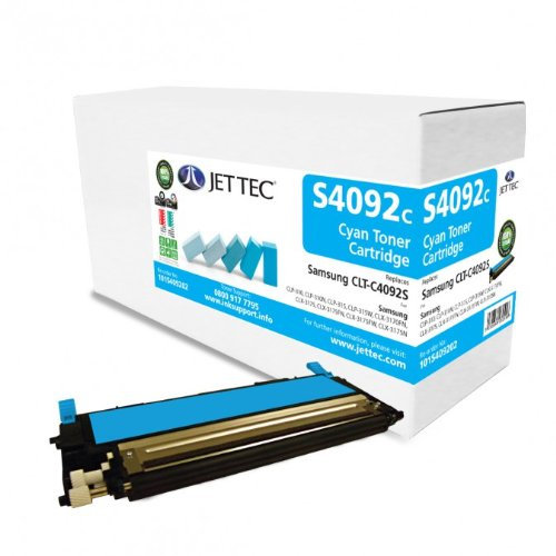 Für Samsung CLP 310 - Cyan Farbtoner, Jettec Colortoner Farblasertoner wiederaufbereitet, Toner für CLP310, 1000S.