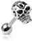 BlackAmazement Unisex Zungen Piercing Totenkopf Skull Stecker Gothic Barbell Edelstahl