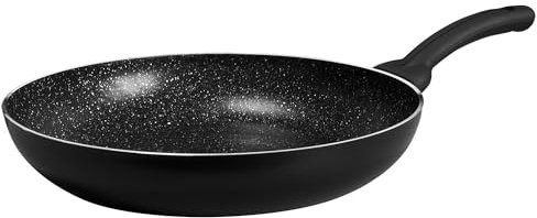 Pensofal, Padella alta, Serie BioStone®, Alluminio con rivestimento antiaderente, Diametro 32 cm, Manico in bakelite, Adatta all'Induzione, Effetto Pietra, Nero