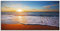 ARTland Wanddeko Glasbilder Wandbild Glas Bild einteilig 100x50 cm Querformat Strand Meer Sonne Karibik Natur Landschaft Küste Sonnenaufgang Maritim S7LE