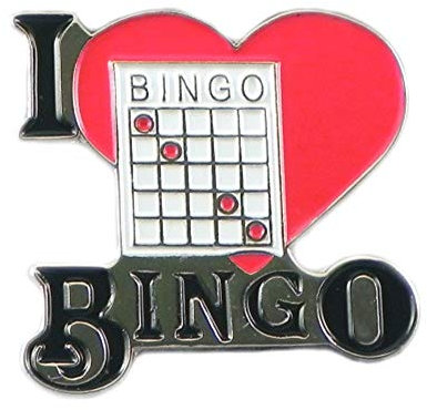 Mainly Metal Métal Émail Broche Rouge I Love Luv Bingo Cœur