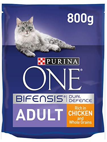 Purina ONE Adult Dry Cat Food Chicken & Wholegrains 800g (Pack of 4)