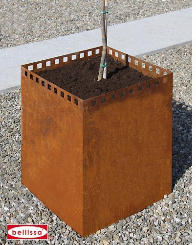 Acier corten topfverkleidung carré avec quadratmotiv 91003