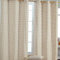 Homescapes handgewobener Vorhang Ösenvorhang Dekoschal Gingham im 2er Set, 117 x 137 cm, 100% Reine Baumwolle, beige weiß kariert