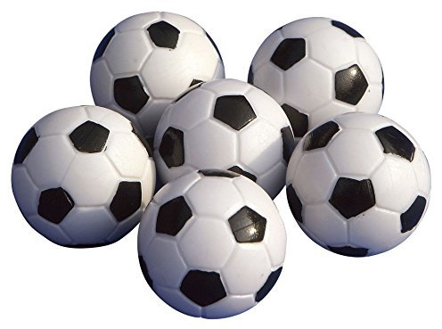 Gamesson Fußbälle für Tischkicker, schwarz/weiß, 32 mm, 6 Stück