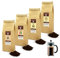 HOP CAFE - Offre Découverte Café Moulu Corsé - 4 x 125g - pour cafetière à Piston