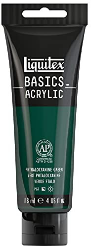 Liquitex Basic Acrylic - Tubo de Pintura Acrílica, 118 ML, Verde (Verde Ftalo)
