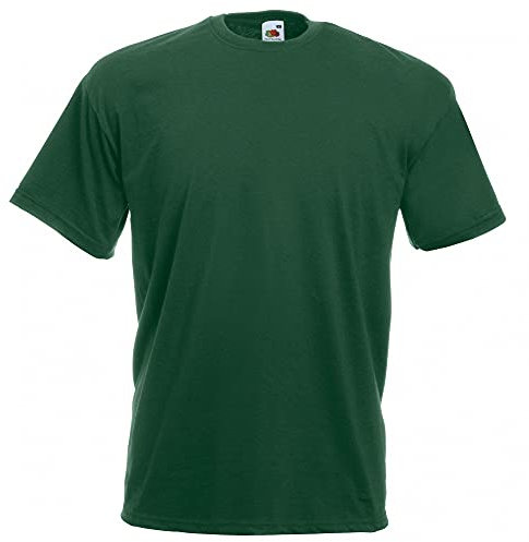 Fruit of the Loom Men’s 100% Cotton T-Shirt, bottle green, S
