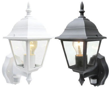 Bright Electrical Outdoor Pir Wall Lantern Sensor Light Security 4 Sided Exterior Motion Security Black