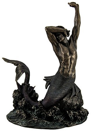 Dehnen Merman die Ruhe Rock BAY glänzender Bronze Finish Statue 20,3 cm