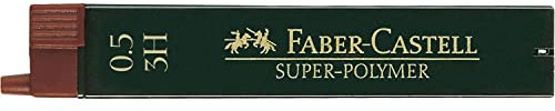 Faber-Castell 10104470 Lot de 12 Mines Super Polymère 0,5 mm 3H