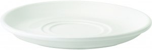 Utopia Pure White Double Well Saucer - Pack of 6, 17.5cm (7inch), Ceramic, Classic, Saucer
