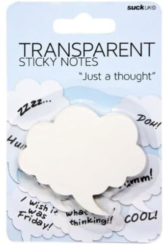 SUCK UK - Sticky Notes Bubble | Novelty Transparent School & Office Supplies |Post ITS,White,6 x 7 cm