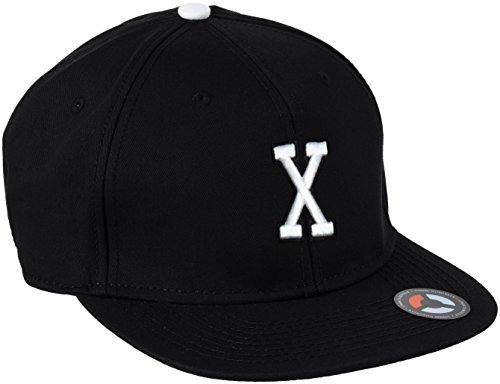 MSTRDS Unisex Letter Snapback X Baseball Cap, X Schwarz, Large