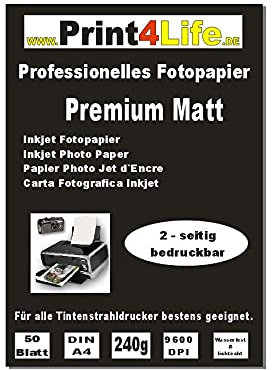 P4L – 100 Blatt PREMIUM MATTES Fotopapier BEIDSEITIG 240g/m² DIN A4