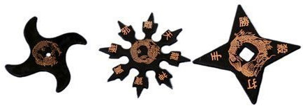Playwell Estrellas Ninja de Entrenamiento de Artes Marciales de Goma Color Negro para Niños (Juego de 3)