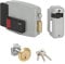 CISA 111610501, serrure électrique à appliquer, 12 V, peint gris aluminium, entrée 50, main droite, cylindre standard
