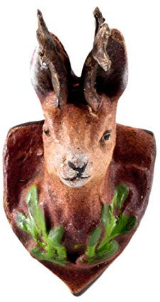 Marolin Jagdtrophäe Rehkopf mit Zinngehörn, zu 10-11cm Figuren