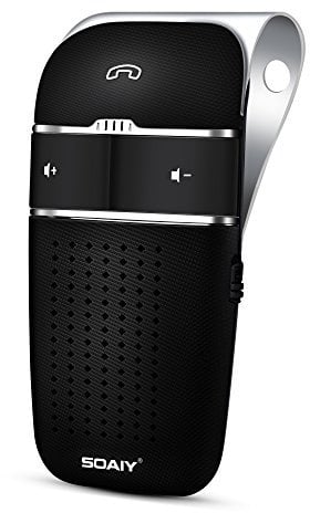 SOAIY S32 Auto Kfz Bluetooth V5.0 Freisprecheinrichtung Freisprechanlage Car-Kit für Sonnenblende Automatische Abschaltung und Aktivierung möglich Musik GPS Unterstützung mit Deutscher Sprachausgabe