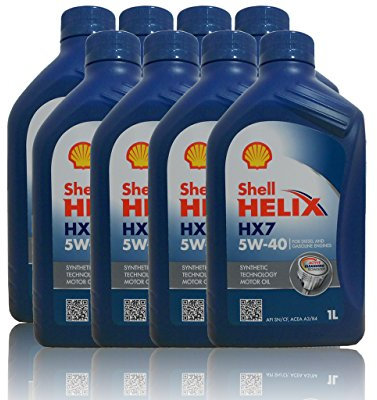 8x1 Liter Shell Helix HX7 5W-40 Motoröl VW 502 00/505 00 MB 229.3 Renault RN 0700, RN 0710 Fiat