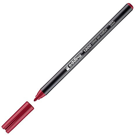 edding 1300 Fasermaler medium - karminrot - 1 Stift - Rundspitze 2 mm - Filzstift zum Zeichnen und Schreiben - Filzstift für Schule, Mandala, Bullet Journal