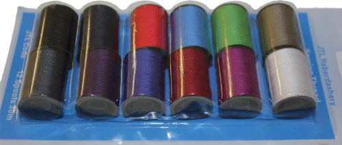 Sewing Thread 30m 12 Assorted Colours