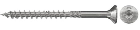 fischer - Vis Power-Fast 4,5x70 Tête fraisée, empreinte TX, inox A2, filetage partiel/Boite de 100