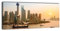 wandmotiv24 Leinwandbild Panorama Nr. 222 Shanghai 100x40cm, Keilrahmenbild, Bild auf Leinwand, China Orientalpearltower Bund