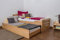 Einzelbett/Funktionsbett Easy Premium Line K1/h Voll inkl. 2. Liegeplatz und 2 Abdeckblenden, 90 x 200 cm Buche Vollholz massiv Natur