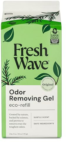 Fresh Wave Continuous Release Odor Neutralizing Gel, 64-Ounce Jar | Plant oil formula, No parabens or phthalates, Refills 15 oz jar 4x, For kitchen, closet, bathroom odor, Pet safe