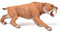 Papo 55022 Modell-Tierspielzeug zum Sammeln – Smilodon-Säbelzahntiger – Prähistorische Figur, 16 cm lang, Beige