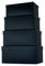 Stewo Geschenkboxen-Set Kartonage, 4-er Satz mit Rillenprägung, schwarz