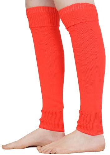 Mysocks Stulpen Damen beinwärmer Frauen Mädchen Winter 80er Stulpen Beinstulpen Beinwärmer Kniestrümpfe Leg Warmers Strümpfe in Einheitsgröße, Neonorange