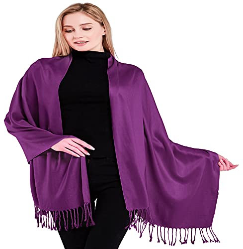 CJ Apparel Violett Einfarbiges Design Stola Schal Umschlagtuch Schultertuch Tuch Zweite Wahl Pashmina NEU