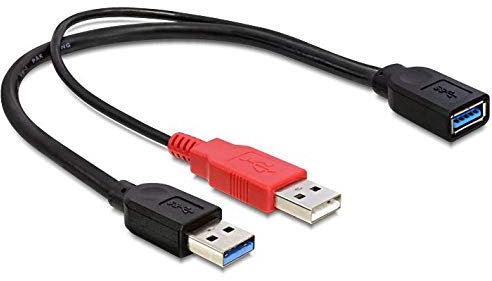DeLOCK - USB Stromadapterkabel, für 2X USB, Weiß, USB 3.0