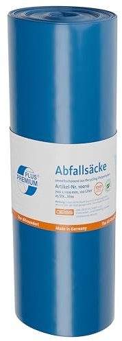 Müllsäcke Abfallsäcke DEISS PREMIUM PLUS blau 120 Liter, 23, 120 Liter - 70 my, 10010