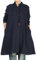 Vogstyle Chemise Robe Femme Blouse Chemisier Femme Longue Caseul Manches Longues Poches Latérales Marine Bleu L