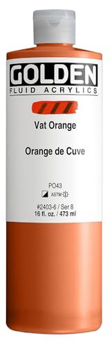 Golden : Fluid Acrylic Paint : 473ml (16oz) : Vat Orange