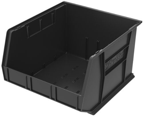 Akro-Mils 30270 AkroBins Plastic Hanging Stackable Storage Organizer Bin, 18-Inch x 16-Inch x 11-Inch, Black, 3-Pack