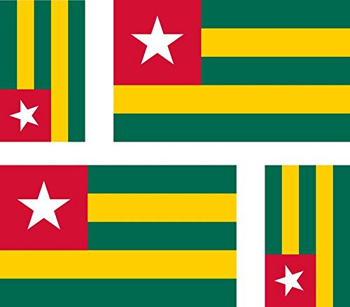 Akachafactory 4 x Aufkleber Sticker Auto, Motorrad, Koffer pc togolais Flagge Togo