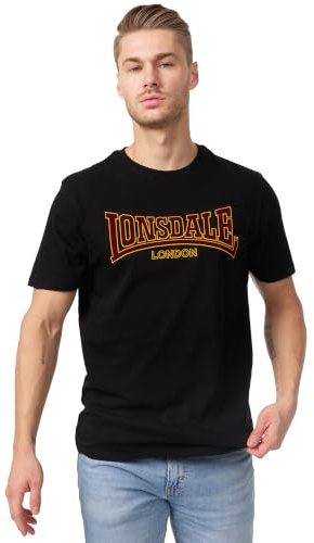 Lonsdale Herren-T-Shirt, 100% Baumwolle, Slim Fit, lässige Alltagskleidung | Atmungsaktives Material, leichter Komfort, Kurzarm-T-Shirt, Shirt mit Rundhalsausschnitt für Fitness, Reisen, Büro & Freizeit