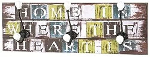 HAKU Möbel Wandgarderobe Motiv, schwarz, Keramik, MDF, Metall - Maße: B 60 cm x H 20 cm x T 12 cm, Style: Industrial