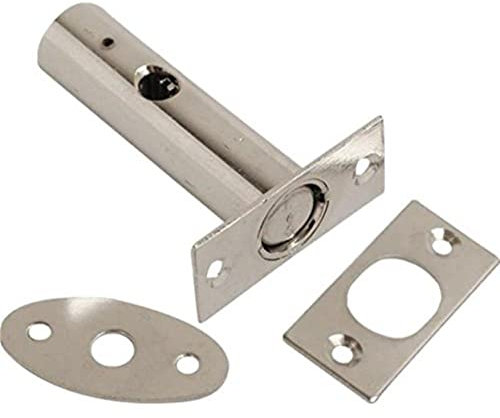 Merriway BH03300 63mm (2.1/2 inch) Satin Chrome Door Security Rack Bolt and Key