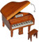 alles-meine.de GmbH Miniatur Konzert Flügel Klavier mit Hocker - Holz Maßstab 1:12 - aufklappbar - Möbel dunkel braun Puppenhaus Piano - Musikinstrument Musik Instrument