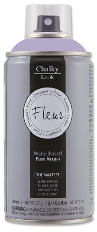 FLEUR Spray Vernice Chalk Paint, Extra Opaco, all' Acqua senza Odore, MultiSuperficie, 300 ml F69 Sunday Morning, Effetto Gesso, Shabby Chic Vintage, per Mobili, per Interno - Esterno