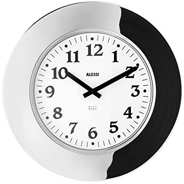 Alessi Momento Wanduhr aus Edelstahl, Quartz Werk, 3